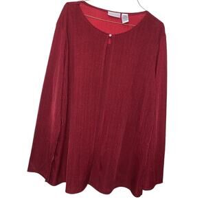 Jaclyn Smith Shimmer Holiday Wear Open Style Layered Top Formal Attire Size XL